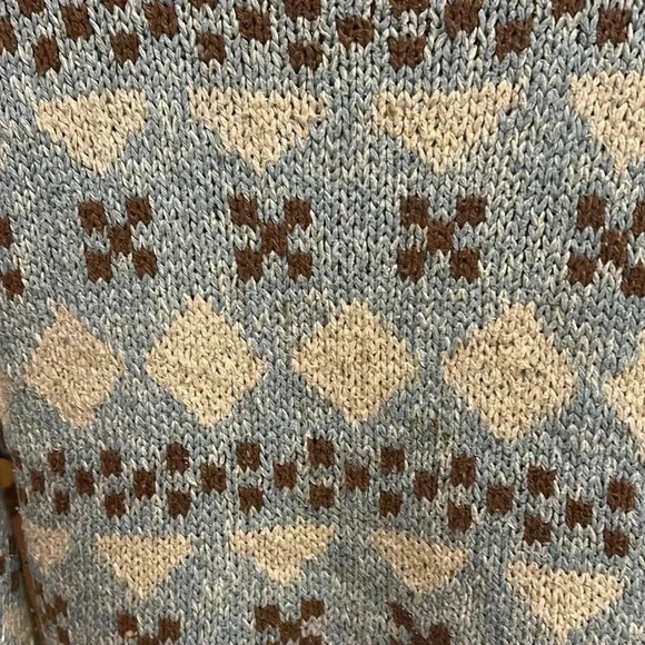 Vintage 60s 70s Jantzen Cream Blue Knit Womens M - Picture 4 of 4